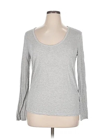 Pre-owned Splendid Long Sleeve Top Gray Scoop Neck Tops