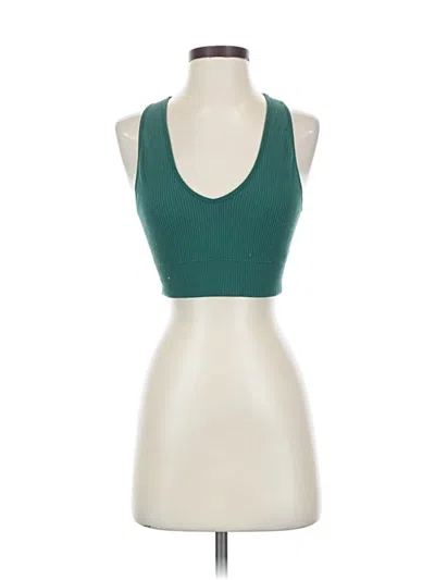 Pre-owned Garage Tank Top Teal Halter Neckline Tops In Blue