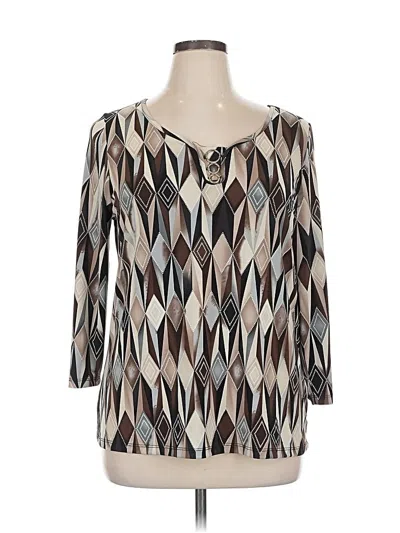 Pre-owned By Design 3/4 Sleeve Blouse In Silver