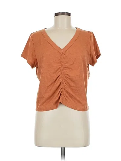 Pre-owned Ann Taylor Loft Short Sleeve Top Orange V Neck Tops