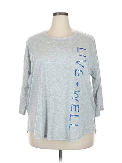 Pre-owned Live Well Active 3/4 Sleeve T-shirt In Gray