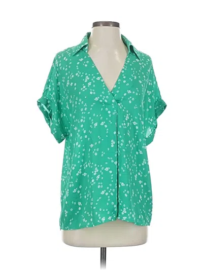 Pre-owned Cabi Short Sleeve Blouse In Green