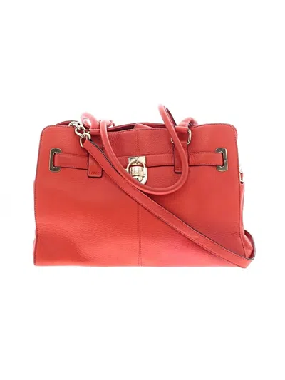 Pre-owned Calvin Klein Leather Shoulder Bag In Red