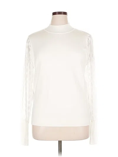 Pre-owned Sioni Long Sleeve Top Ivory Turtleneck Tops In White