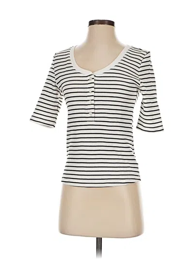 Pre-owned Joe's Jeans Short Sleeve Henley Shirt In White