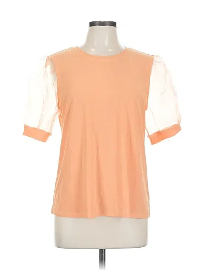 Pre-owned Cece Short Sleeve Top Orange Cold Shoulder Neckline Tops