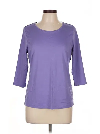 Pre-owned L.l.bean 3/4 Sleeve T-shirt In Purple