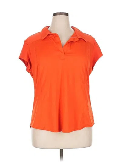 Pre-owned Athleta Short Sleeve Polo Shirt In Orange