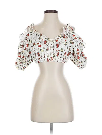 Pre-owned Majorelle 3/4 Sleeve Blouse In White