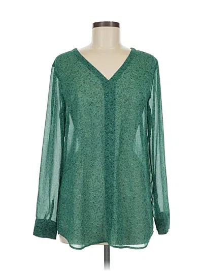 Pre-owned Cabi Long Sleeve Blouse In Green