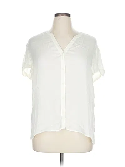 Pre-owned Treasure & Bond Short Sleeve Blouse In White