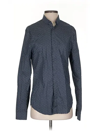 Pre-owned Armani Exchange Long Sleeve Button Down Shirt In Blue
