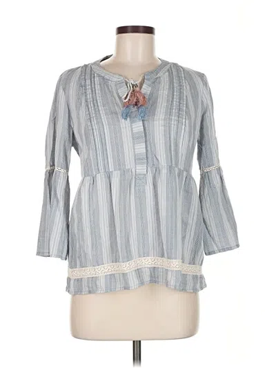 Pre-owned Knox Rose 3/4 Sleeve Blouse In Gray
