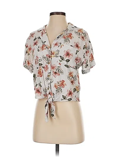 Pre-owned Hollister Short Sleeve Blouse In Orange