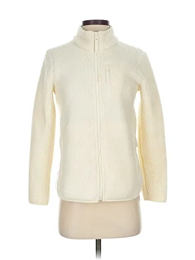 Pre-owned Talbots Fleece Jacket In White