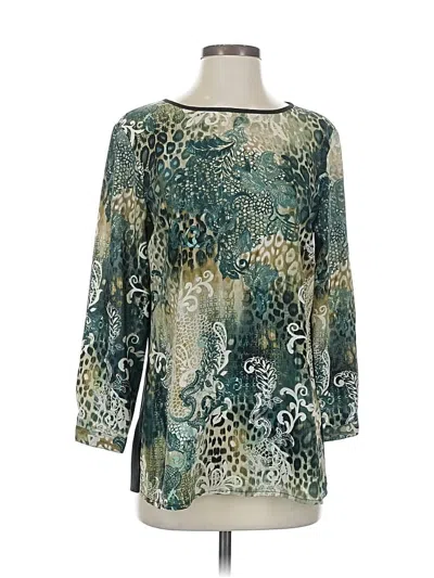 Pre-owned Chico's 3/4 Sleeve Blouse In Blue