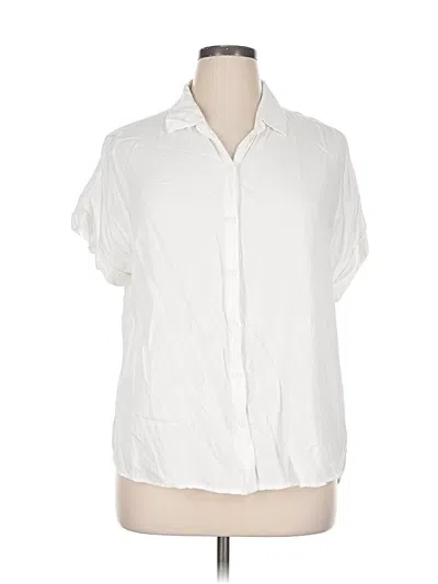 Pre-owned Beachlunchlounge Short Sleeve Blouse In White