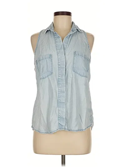 Pre-owned Cloth & Stone Sleeveless Button Down Shirt In Blue