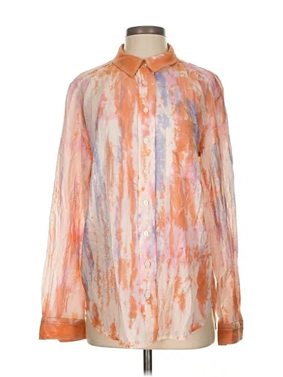 Pre-owned Pilcro Long Sleeve Blouse In Orange