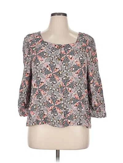 Pre-owned Garnet Hill 3/4 Sleeve Blouse In Gray