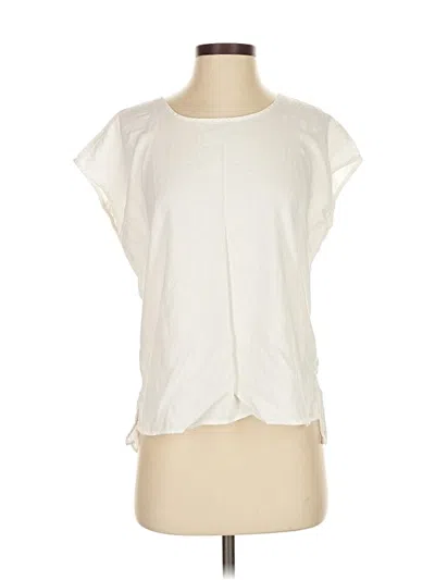Pre-owned Caslon Short Sleeve Top Ivory Keyhole Neckline Tops In White