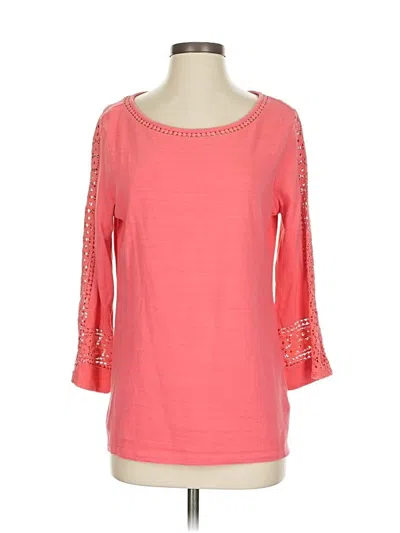 Pre-owned Charter Club 3/4 Sleeve Top Pink Boatneck Tops
