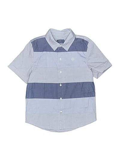 Pre-owned Andy & Evan Kids' Short Sleeve Button Down Shirt In Blue