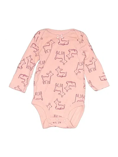 Pre-owned Child Of Mine By Carter's Babies' Long Sleeve Onesie In Pink