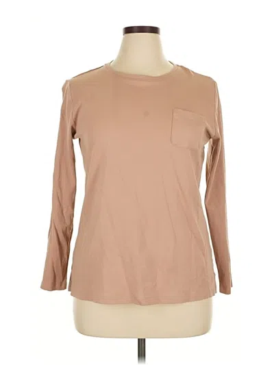 Pre-owned Isaac Mizrahi Live Long Sleeve T-shirt In Brown