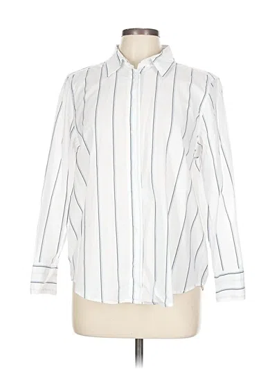 Pre-owned Banana Republic Factory Store Long Sleeve Button Down Shirt In White