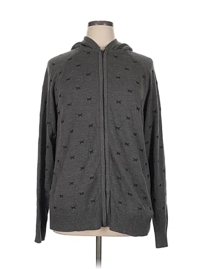 Pre-owned Crooks & Castles Zip Up Hoodie In Gray