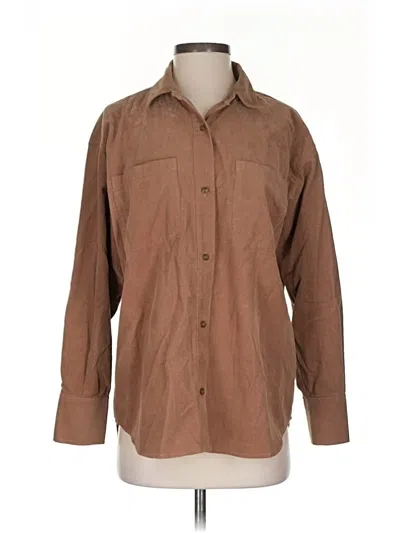 Pre-owned Tuckernuck 3/4 Sleeve Button Down Shirt In Brown