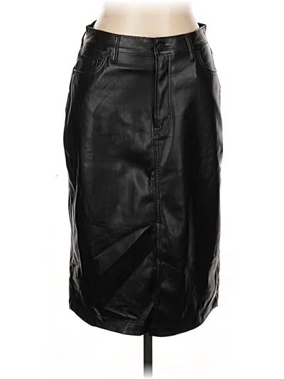 Pre-owned Gap Faux Leather Skirt In Black