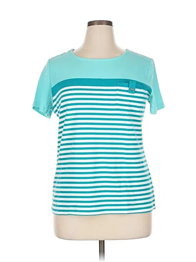 Pre-owned Karen Scott Sport Short Sleeve T-shirt In Blue