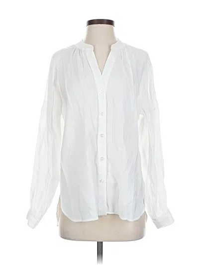 Pre-owned Cabi Long Sleeve Blouse In White