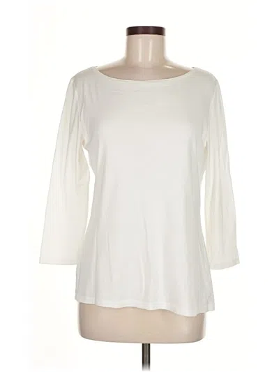 Pre-owned Talbots 3/4 Sleeve T-shirt In White