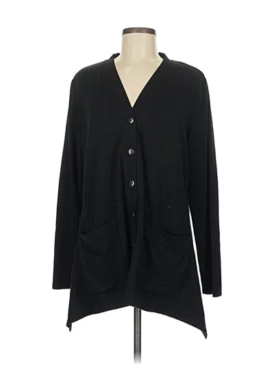 Pre-owned Logo By Lori Goldstein Cardigan Sweater In Black