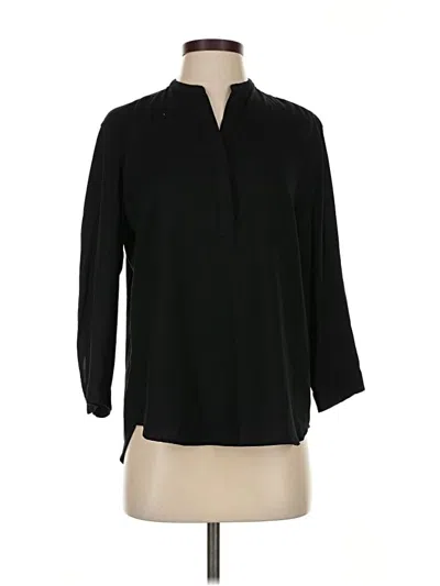 Pre-owned Uniqlo Long Sleeve Polo Shirt In Black