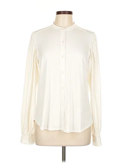 Pre-owned Hale Bob Long Sleeve Polo Shirt In White