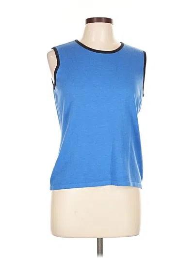 Pre-owned Villager By Liz Claiborne Sleeveless T-shirt In Blue