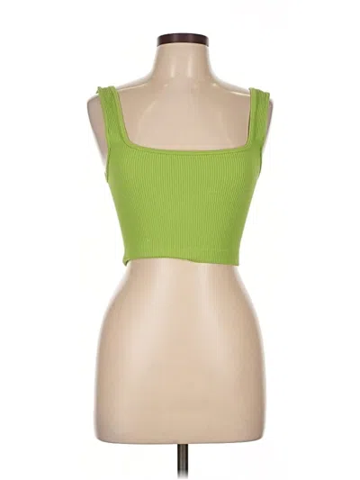 Pre-owned Zara Tank Top Green Square Neckline Tops