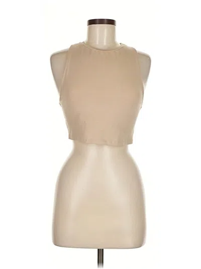 Pre-owned Zara Tank Top Tan Halter Neckline Tops In Brown