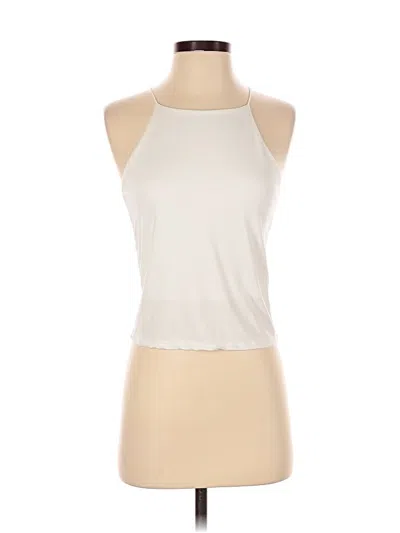 Pre-owned Gaze Tank Top Ivory Halter Neckline Tops In White