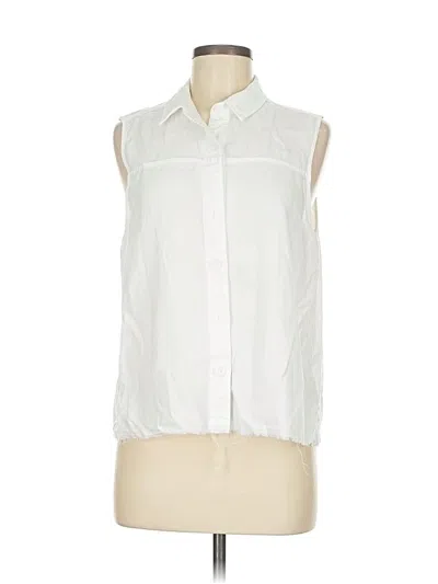 Pre-owned Cloth & Stone Sleeveless Button Down Shirt In White