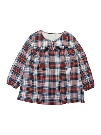 Pre-owned Crewcuts Kids' 3/4 Sleeve Blouse In Red
