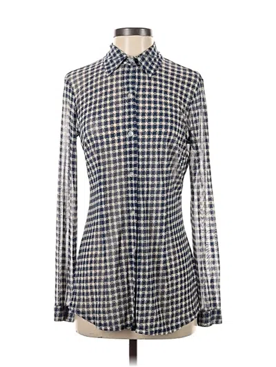 Pre-owned Cabi Long Sleeve Blouse In Blue