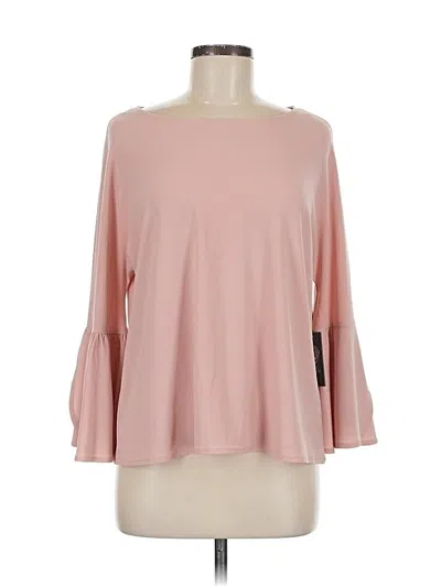 Pre-owned Vince Camuto 3/4 Sleeve Top Pink Cold Shoulder Neckline Tops