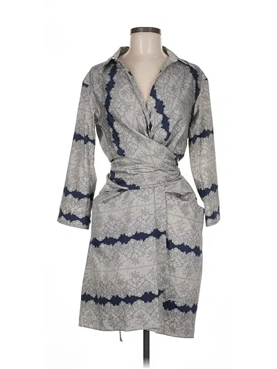 Pre-owned Samantha Sung Casual Dress In Gray