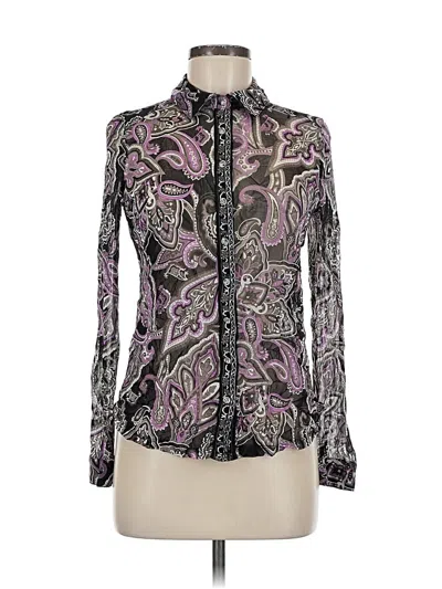 Pre-owned Inc International Concepts Long Sleeve Blouse In Purple