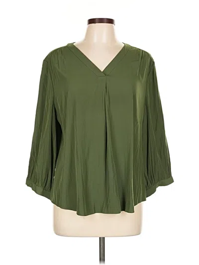 Pre-owned Chico's 3/4 Sleeve Blouse In Green
